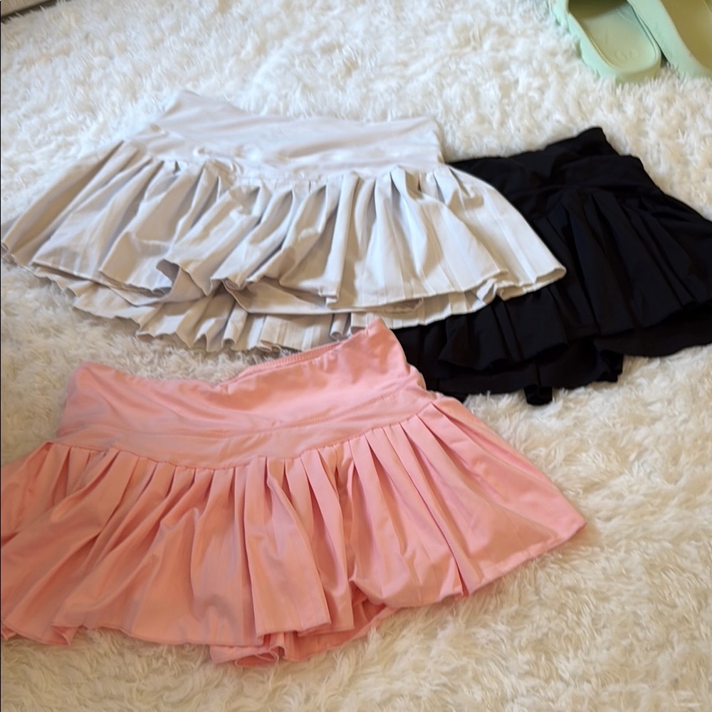 Black Mini Skater Skirt with Ruffled Pleats